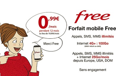Nouvelle Vente Privée Free Mobile : le forfait illimité 100Go à 0.99 euros