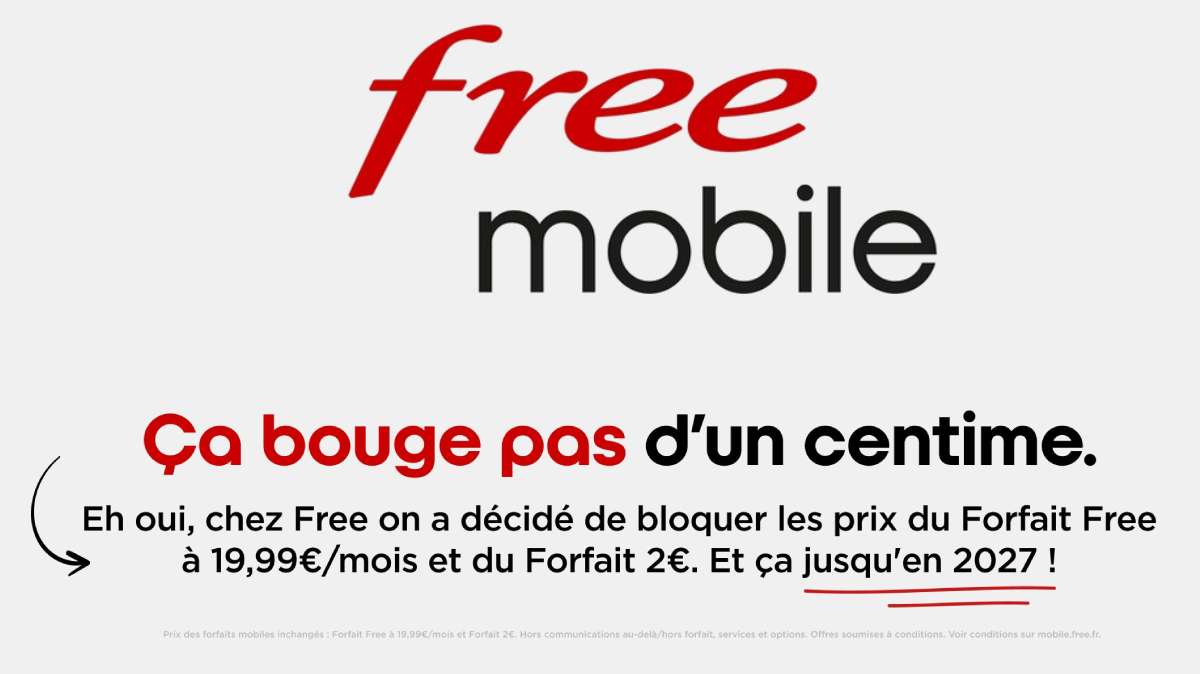 Forfaits Free prix bloqués jusqu'en 2027