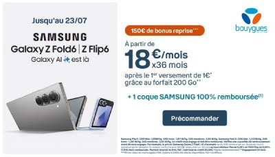 Bouygues Telecom precommande Z Flip6 et Fold6